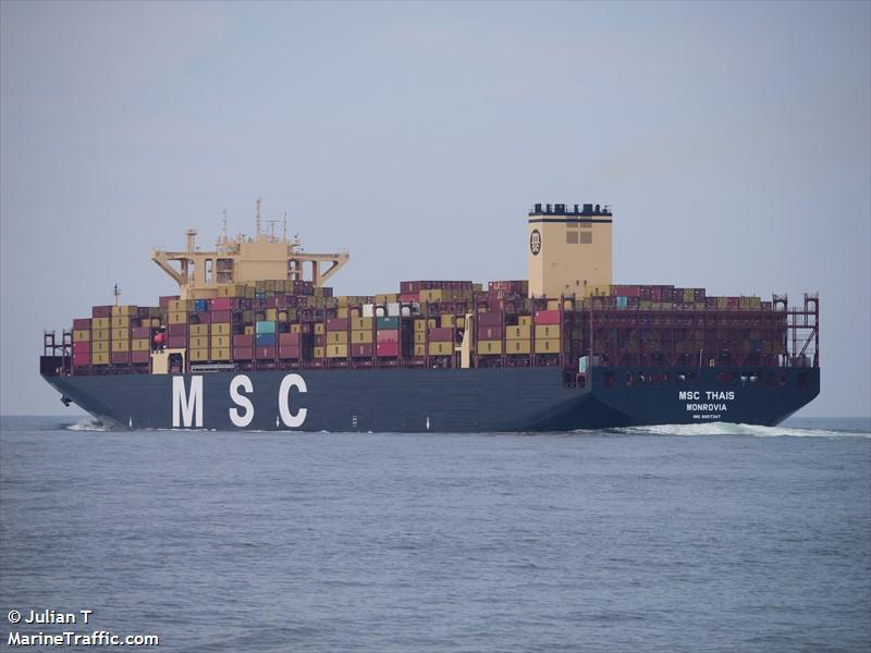 msc thais (Container Ship) - IMO 9957347, MMSI 636023562, Call Sign 5LOH7 under the flag of Liberia