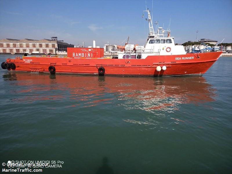 sea runner (Offshore Tug/Supply Ship) - IMO 8932467, MMSI 247093200, Call Sign IZMR under the flag of Italy