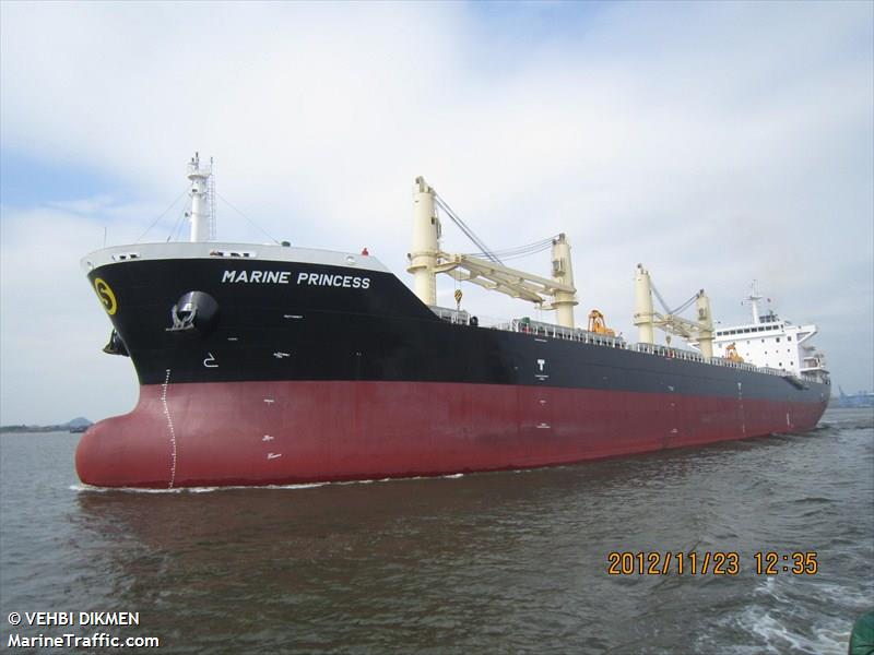 marine princess (Bulk Carrier) - IMO 9621041, MMSI 538004266, Call Sign V7WC6 under the flag of Marshall Islands