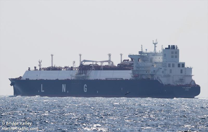 flex rainbow (LNG Tanker) - IMO 9709037, MMSI 538007620, Call Sign V7HJ7 under the flag of Marshall Islands