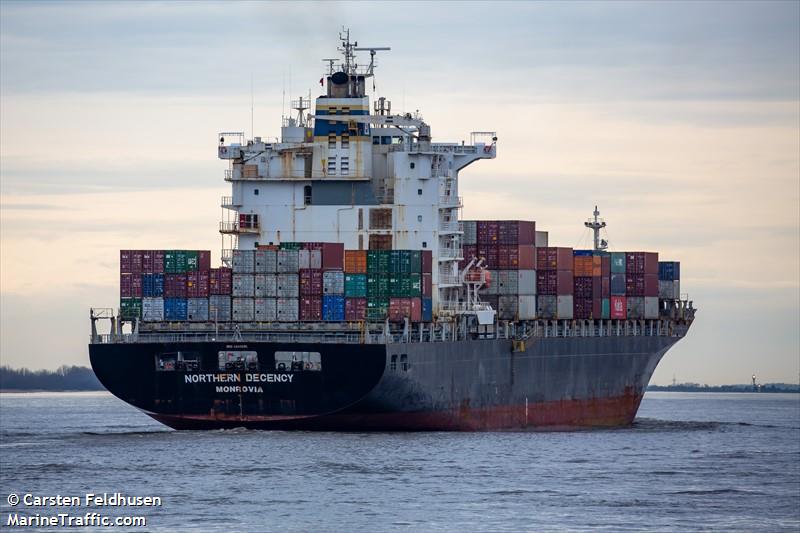 northern decency (Container Ship) - IMO 9253296, MMSI 636090654, Call Sign A8CI9 under the flag of Liberia