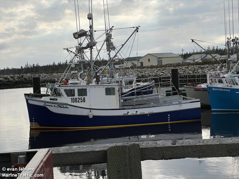 spencer and nicholas (Fishing vessel) - IMO , MMSI 316003693 under the flag of Canada