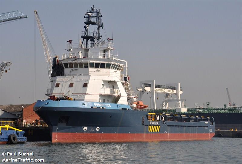 gubert tide (Offshore Tug/Supply Ship) - IMO 9543823, MMSI 576567000, Call Sign YJVP5 under the flag of Vanuatu
