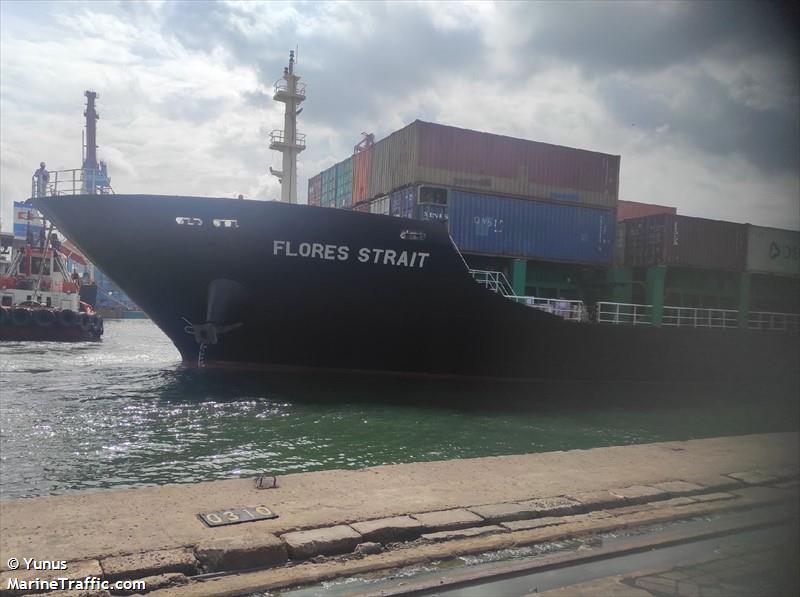 flores strait (Container Ship) - IMO 1034345, MMSI 525601654, Call Sign YDGR3 under the flag of Indonesia