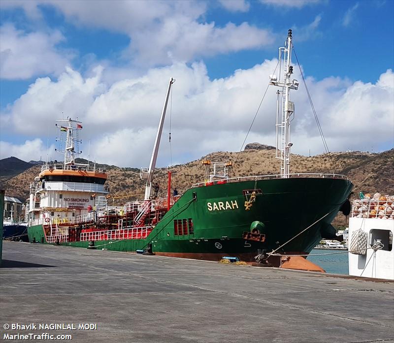 m.t sarah (Bunkering Tanker) - IMO 9555591, MMSI 645469000, Call Sign 3BSW under the flag of Mauritius