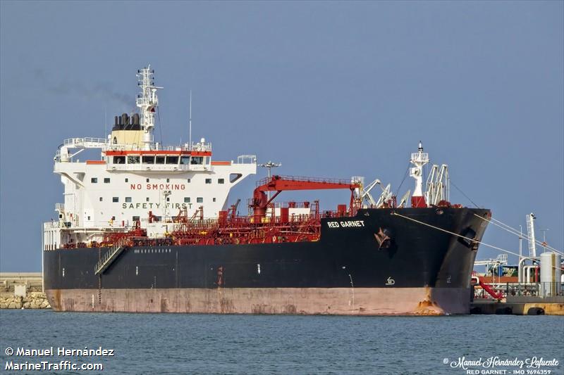 red garnet (Chemical/Oil Products Tanker) - IMO 9694359, MMSI 256391000, Call Sign 9HA3899 under the flag of Malta