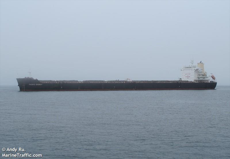 pacific energy (Bulk Carrier) - IMO 9536430, MMSI 477892100, Call Sign VRHU7 under the flag of Hong Kong