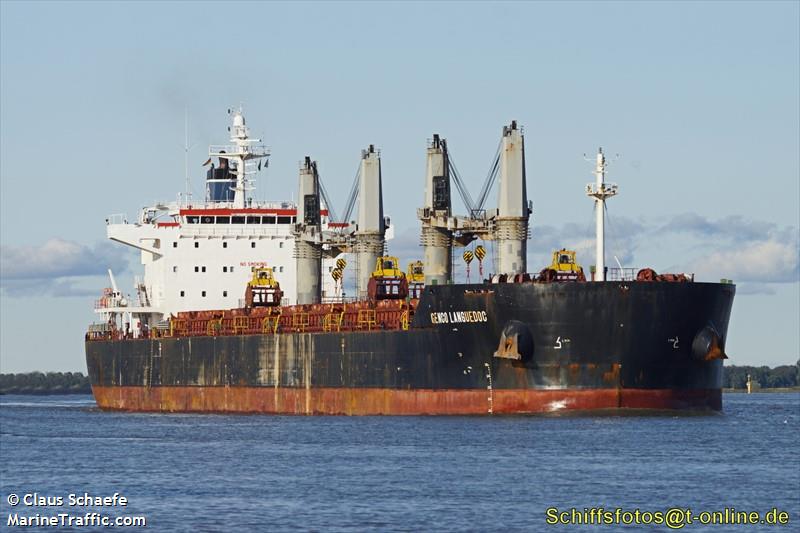 genco languedoc (Bulk Carrier) - IMO 9490686, MMSI 538002743, Call Sign V7GD5 under the flag of Marshall Islands