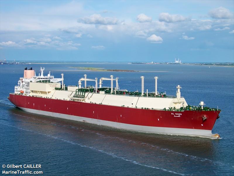 al sadd (LNG Tanker) - IMO 9397341, MMSI 538003361, Call Sign V7QG9 under the flag of Marshall Islands