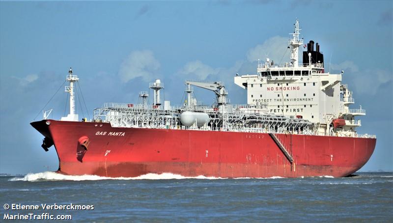 gas manta (LPG Tanker) - IMO 9447809, MMSI 538004120, Call Sign V7VG9 under the flag of Marshall Islands