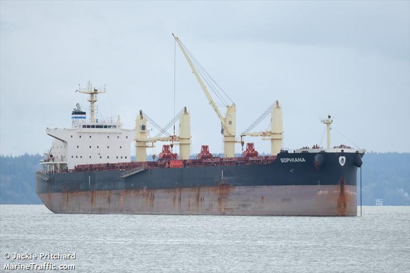 sophiana (Bulk Carrier) - IMO 9738454, MMSI 538006303, Call Sign V7LM9 under the flag of Marshall Islands