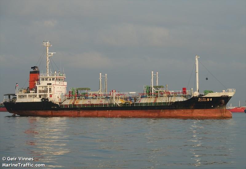 m.t.pilatus 51 (LPG Tanker) - IMO 9016284, MMSI 567002450, Call Sign HSB6371 under the flag of Thailand