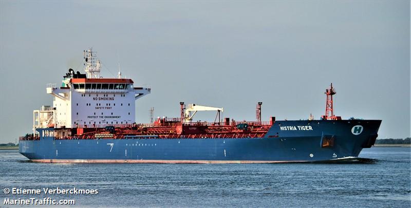 histria tiger (Chemical/Oil Products Tanker) - IMO 9396335, MMSI 636013848, Call Sign A8PW3 under the flag of Liberia