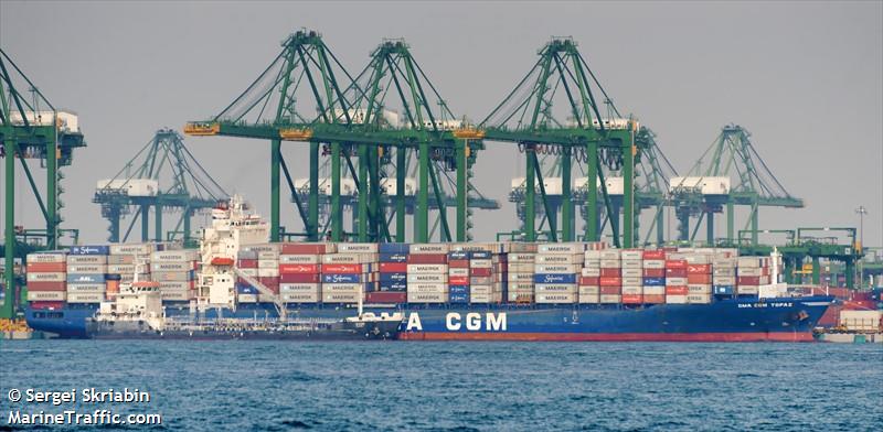 cma cgm topaz (Container Ship) - IMO 9397602, MMSI 636014169, Call Sign A8RV4 under the flag of Liberia