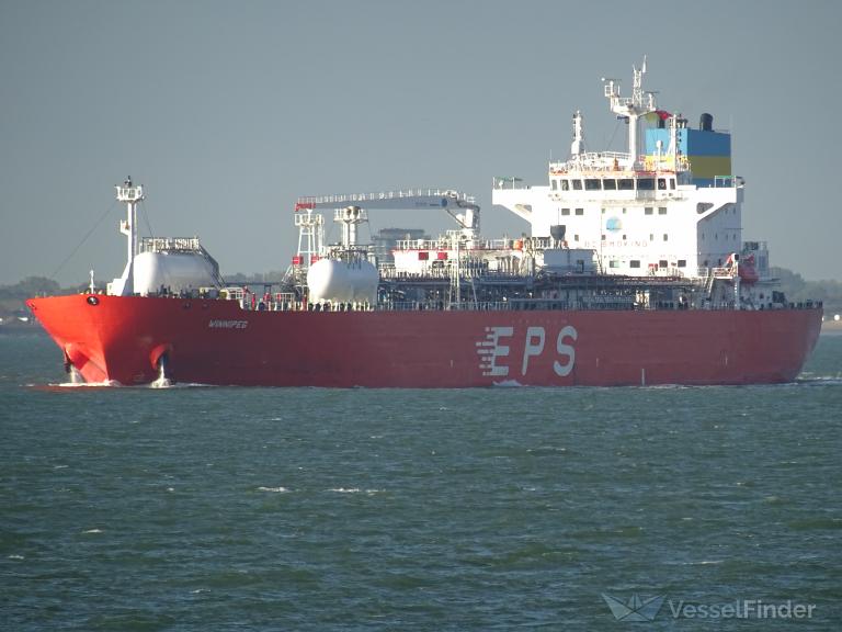 winnipeg (LPG Tanker) - IMO 9852133, MMSI 636019497, Call Sign D5UU4 under the flag of Liberia