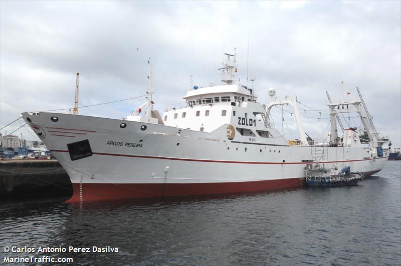 argos pereira (Fishing Vessel) - IMO 8600430, MMSI 740353000, Call Sign ZDLO1 under the flag of Falkland Islands