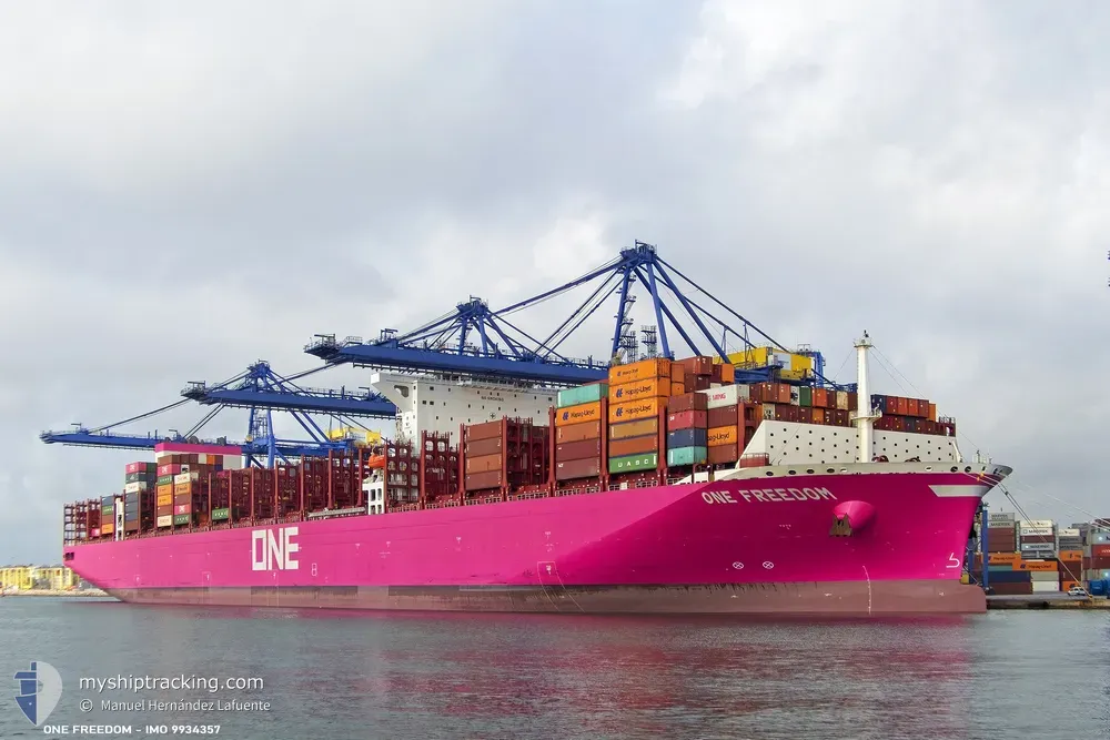 one freedom (Container Ship) - IMO 9934357, MMSI 477846600, Call Sign VRUW9 under the flag of Hong Kong