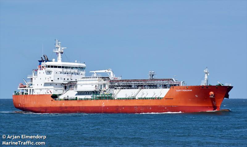 happy peregrine (LPG Tanker) - IMO 9553660, MMSI 219558000, Call Sign OWWQ2 under the flag of Denmark