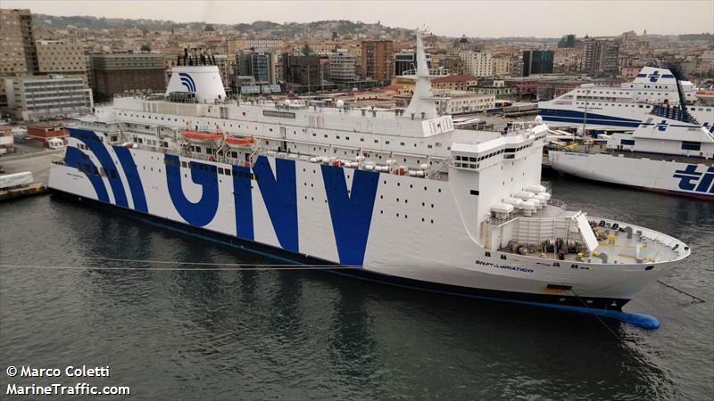 snav adriatico (Passenger/Ro-Ro Cargo Ship) - IMO 8416308, MMSI 247334600, Call Sign IBEA under the flag of Italy
