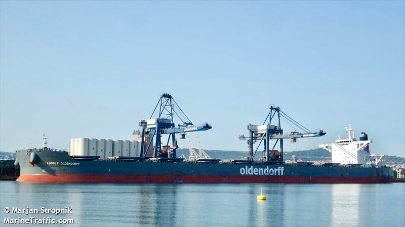 ludolf oldendorff (Bulk Carrier) - IMO 9691955, MMSI 255805619, Call Sign CQFR under the flag of Madeira