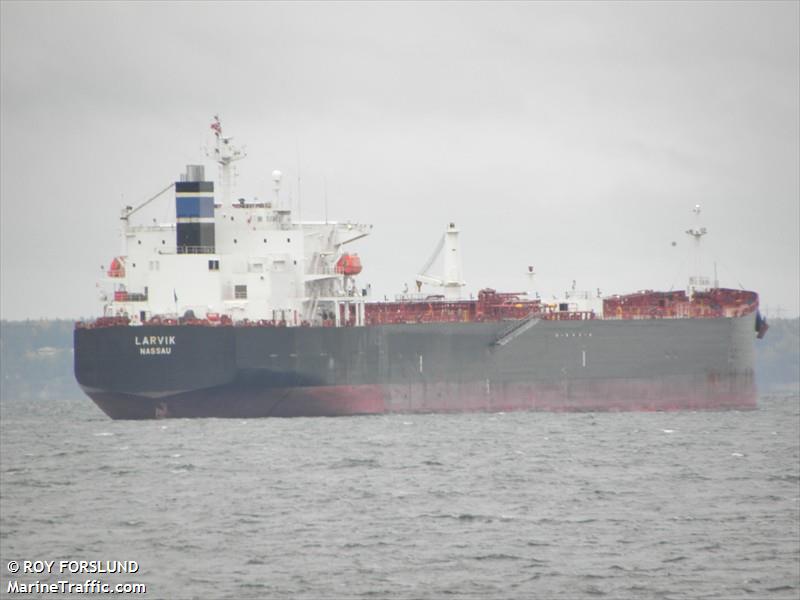 larvik (Crude Oil Tanker) - IMO 9307346, MMSI 308371000, Call Sign C6VC2 under the flag of Bahamas