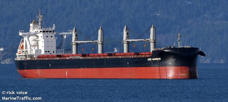 agri warrior (Bulk Carrier) - IMO 9780988, MMSI 357260000, Call Sign H9WK under the flag of Panama