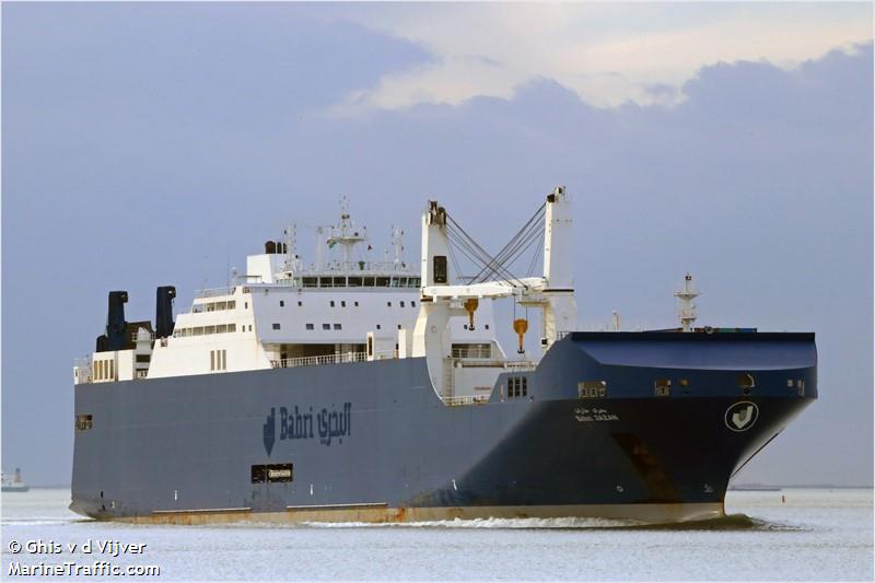 bahri jazan (Ro-Ro Cargo Ship) - IMO 9620970, MMSI 403533001, Call Sign HZFI under the flag of Saudi Arabia