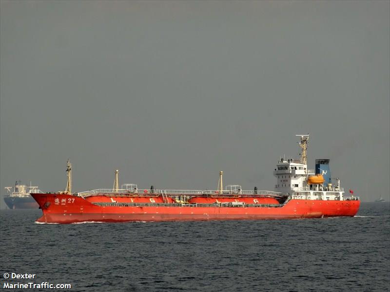 tong zhou 27 (LPG Tanker) - IMO 9655949, MMSI 413447510, Call Sign BLAT7 under the flag of China