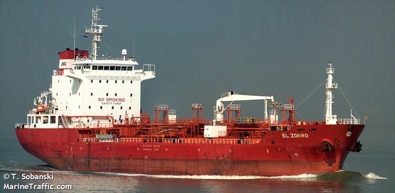 el zorro (Chemical/Oil Products Tanker) - IMO 9344801, MMSI 538002815, Call Sign V7LV7 under the flag of Marshall Islands