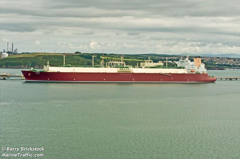 shagra (LNG Tanker) - IMO 9418365, MMSI 538003348, Call Sign V7QF4 under the flag of Marshall Islands