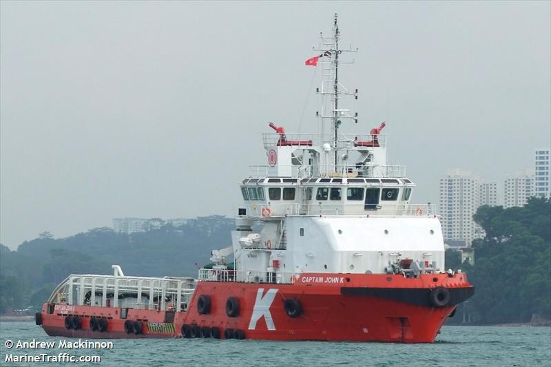 captain john k (Offshore Tug/Supply Ship) - IMO 9444106, MMSI 538003582, Call Sign V7RV3 under the flag of Marshall Islands