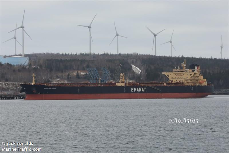 dubai brilliance (Crude Oil Tanker) - IMO 9422550, MMSI 538004174, Call Sign V7VO7 under the flag of Marshall Islands