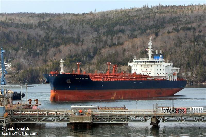 marlin ametrine (Chemical/Oil Products Tanker) - IMO 9697234, MMSI 538005804, Call Sign V7HD9 under the flag of Marshall Islands