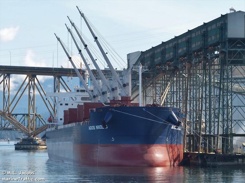 agios nikolas (Bulk Carrier) - IMO 9702728, MMSI 538005890, Call Sign V7HW2 under the flag of Marshall Islands