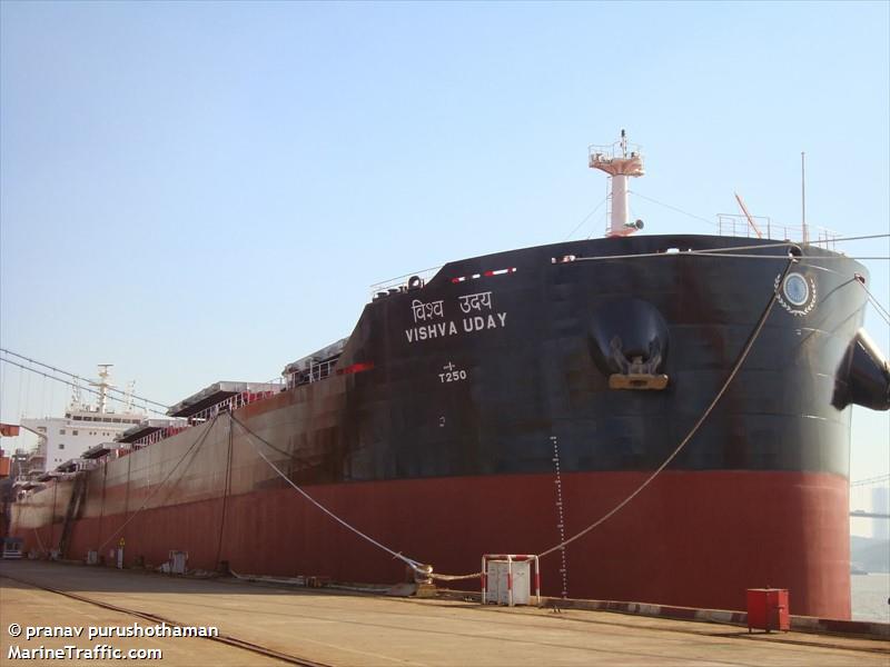 vishva uday (Bulk Carrier) - IMO 9604005, MMSI 419000304, Call Sign AVLS under the flag of India