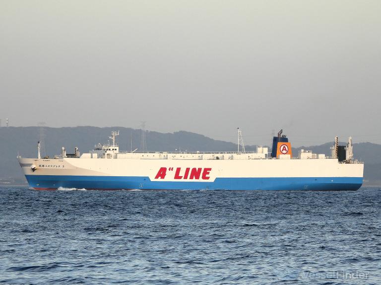 ryukyu express 3 (Ro-Ro Cargo Ship) - IMO 9747742, MMSI 431007155, Call Sign 7JVQ under the flag of Japan