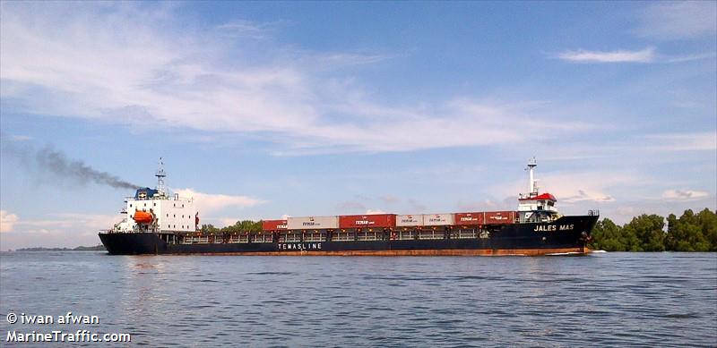 km jales mas (Container Ship) - IMO 9562063, MMSI 525019417, Call Sign PNQT under the flag of Indonesia