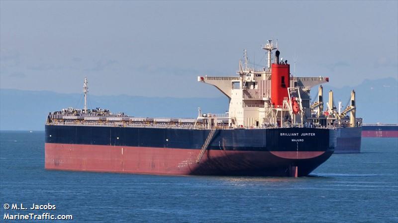 brilliant jupiter (Bulk Carrier) - IMO 9424247, MMSI 538003976, Call Sign V7UM2 under the flag of Marshall Islands