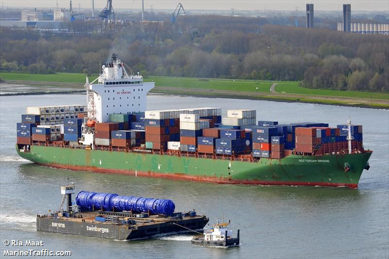 rotterdam bridge (Container Ship) - IMO 9224324, MMSI 538005687, Call Sign V7KF6 under the flag of Marshall Islands