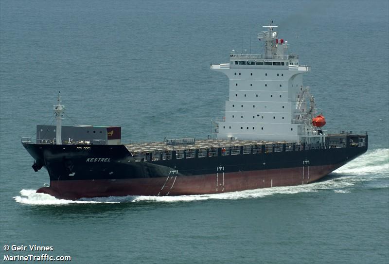 kestrel (Container Ship) - IMO 9626558, MMSI 636015480, Call Sign D5BA2 under the flag of Liberia