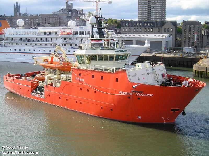 grampian conqueror (Standby Safety Vessel) - IMO 9319234, MMSI 235010430, Call Sign MLAW2 under the flag of United Kingdom (UK)