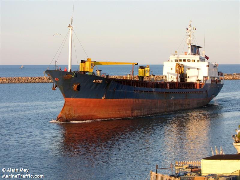 azize (General Cargo Ship) - IMO 8507717, MMSI 271002083, Call Sign TCFD under the flag of Turkey