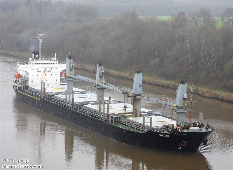 milos (Bulk Carrier) - IMO 9138446, MMSI 314429000, Call Sign 8PAL6 under the flag of Barbados