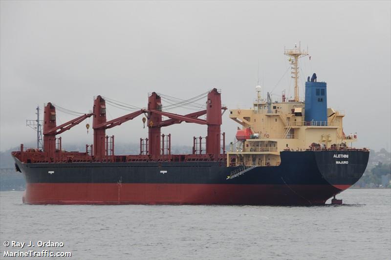 alethini (Bulk Carrier) - IMO 9217826, MMSI 538003798, Call Sign V7TG4 under the flag of Marshall Islands