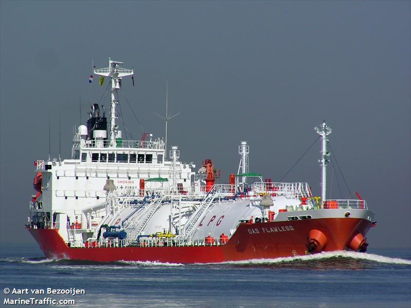 gas flawless (LPG Tanker) - IMO 9354222, MMSI 538003870, Call Sign V7TS2 under the flag of Marshall Islands