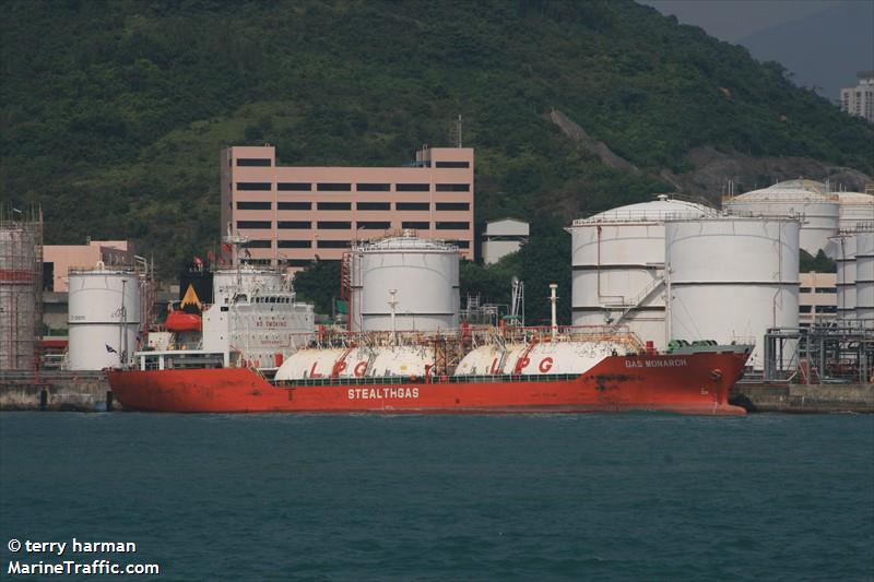 gas monarch (LPG Tanker) - IMO 9151149, MMSI 538007565, Call Sign V7UY3 under the flag of Marshall Islands