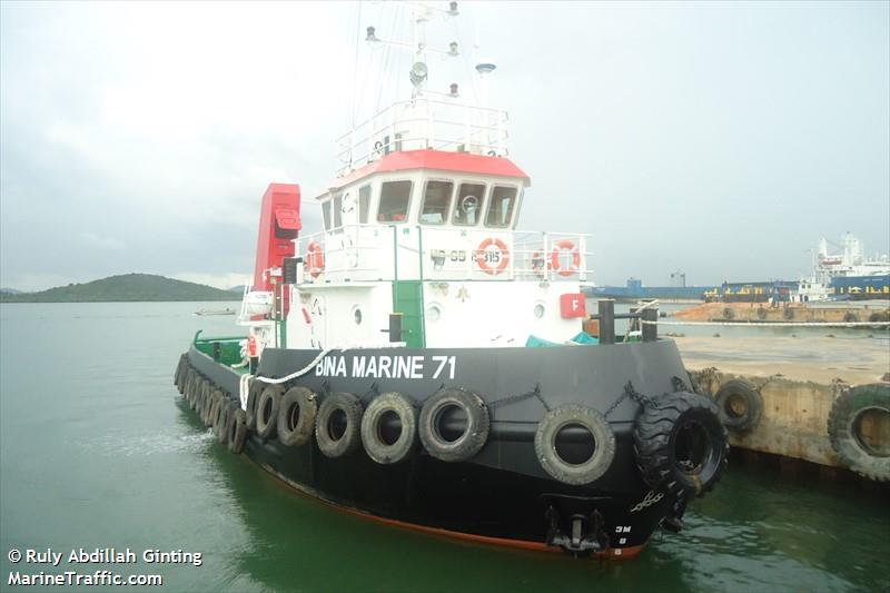bina marine 71 (Tug) - IMO 9631931, MMSI 563019050, Call Sign 9V9487 under the flag of Singapore