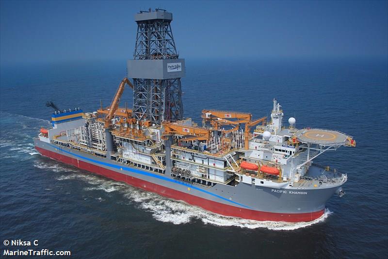 pacific khamsin (Drilling Ship) - IMO 9623324, MMSI 636015856, Call Sign D5DE5 under the flag of Liberia