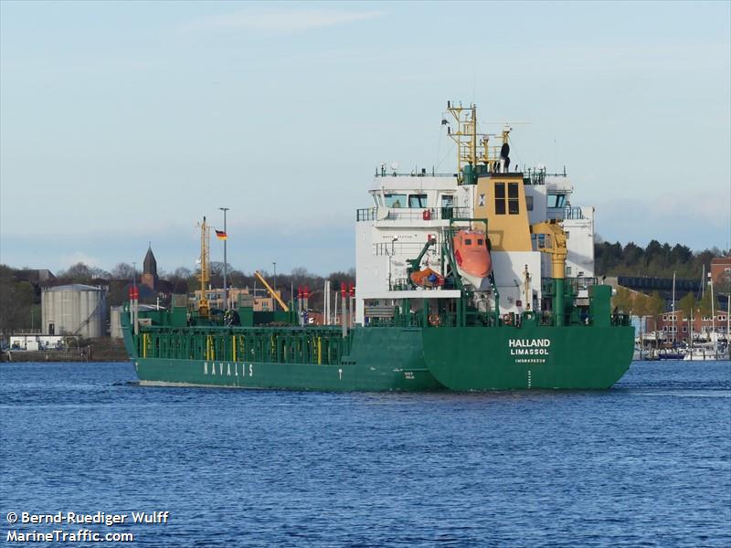 halland (General Cargo Ship) - IMO 9436238, MMSI 212536000, Call Sign 5BMA2 under the flag of Cyprus