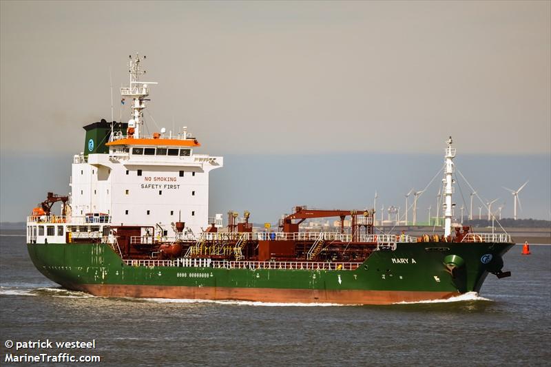 mary a (Chemical/Oil Products Tanker) - IMO 9321433, MMSI 247373700, Call Sign IBPM under the flag of Italy
